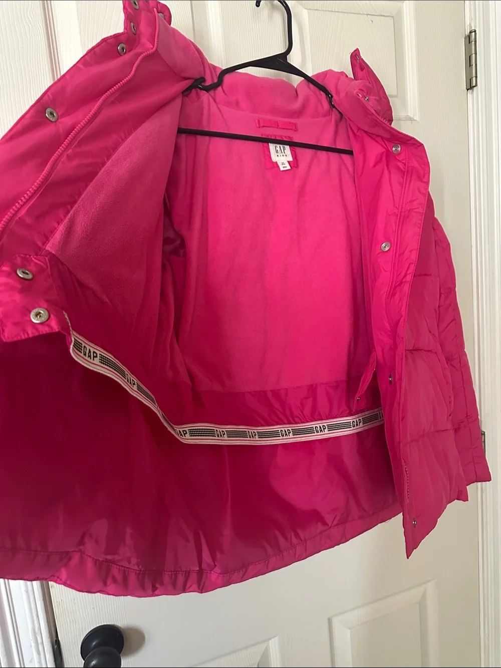 GAP Bright Pink Quilted Puffer Coat with Hood